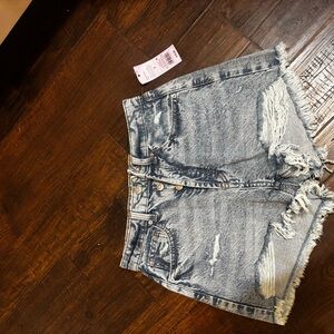 Distressed Denim Shorts